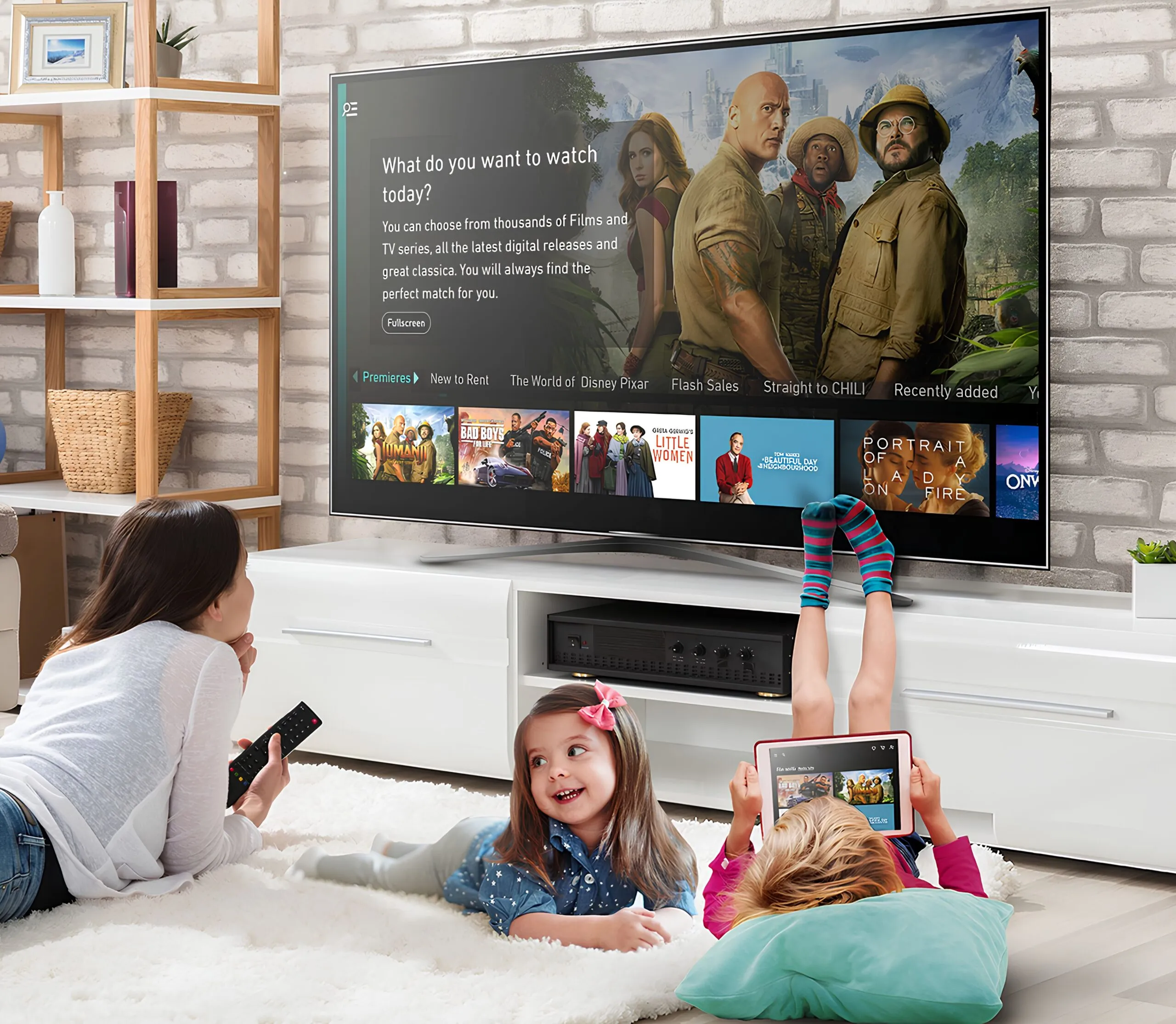 Familly Picture Watching TV